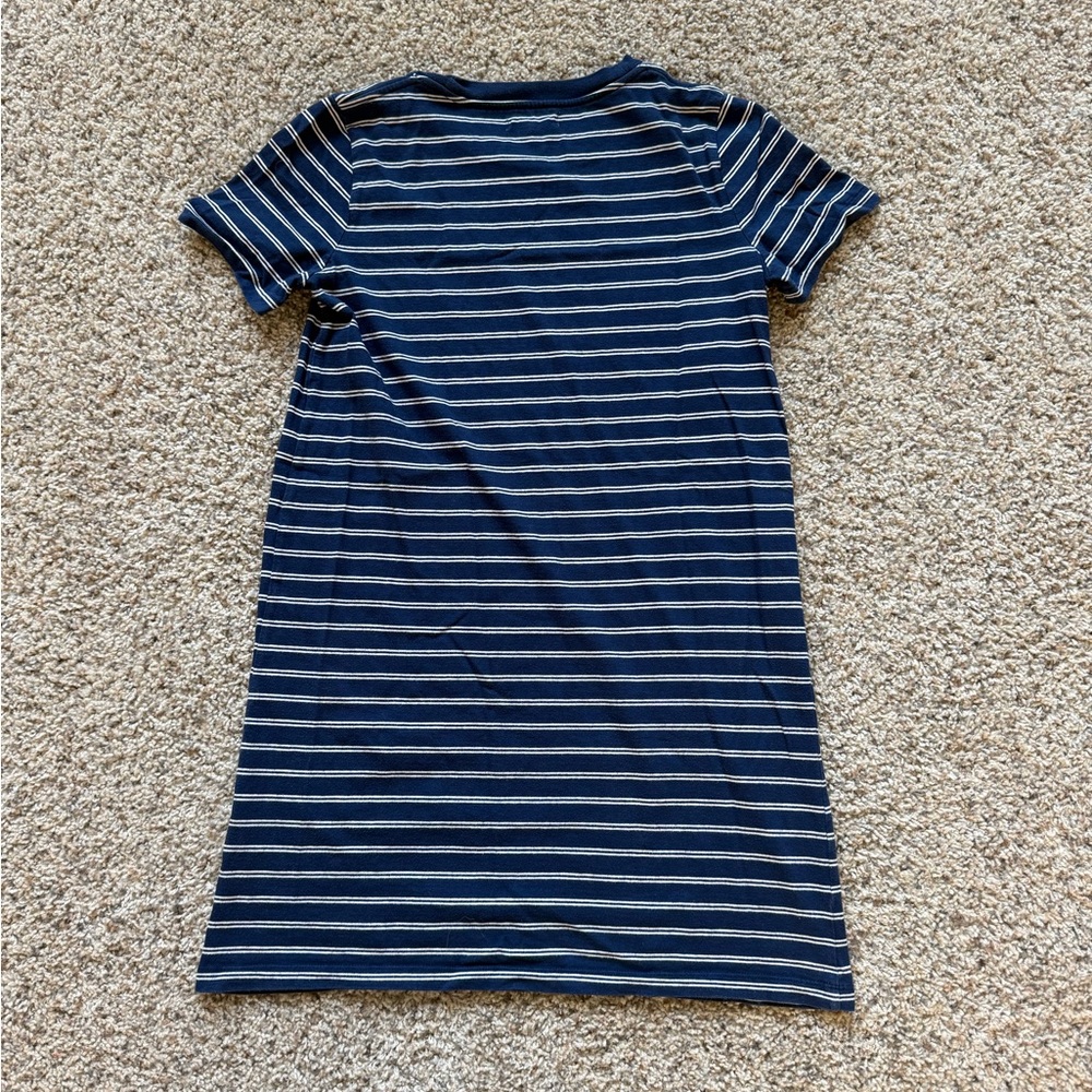 Madewell Striped Navy & White Mini T-Shirt Dress Small